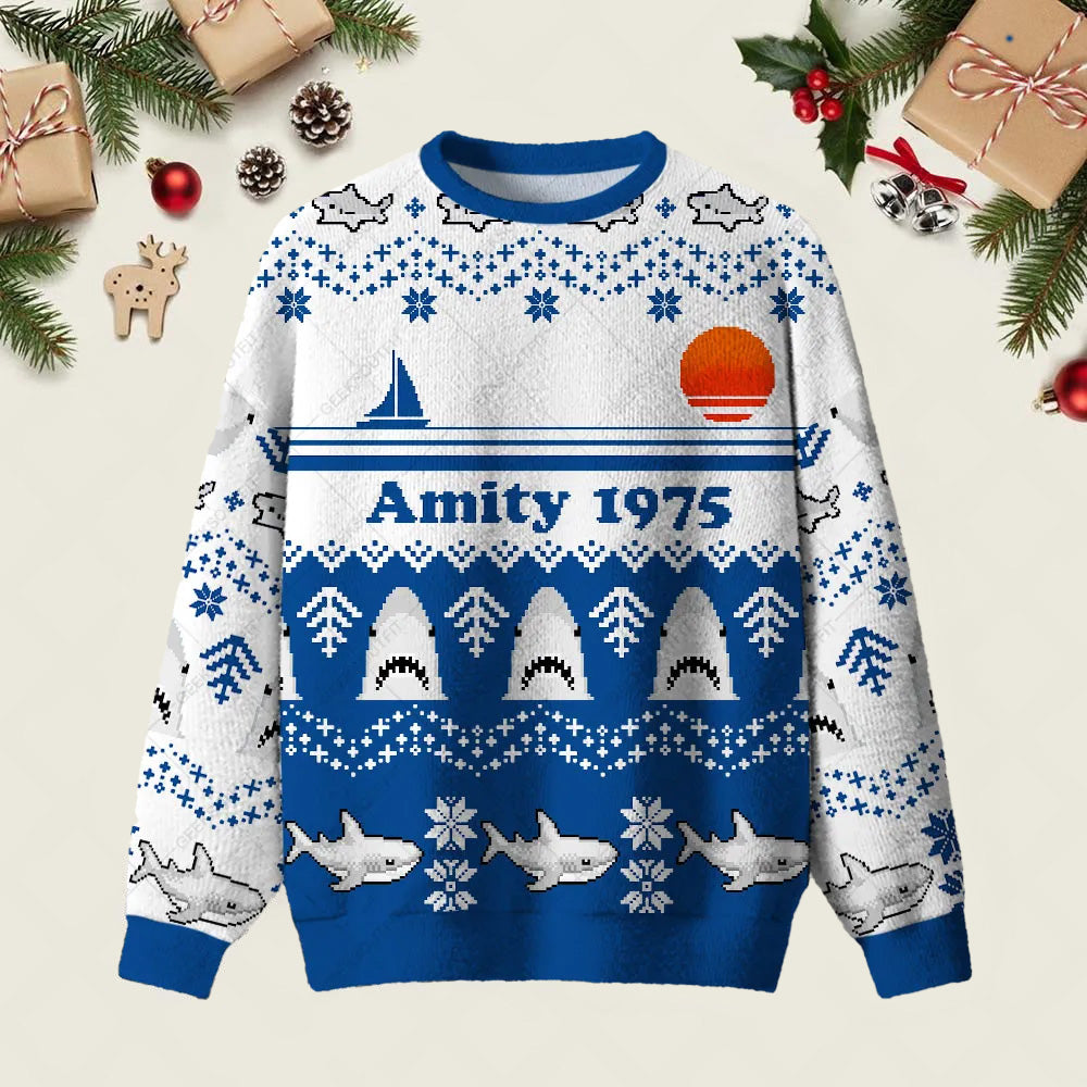 Amity 1975 Ugly Christmas Sweater Warm Clothes For Winter Christmas Apparel Gifts