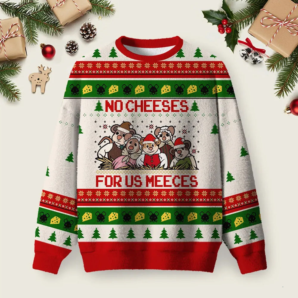 Cheese Mice Ugly Christmas Sweater Casual Christmas Outfits Xmas Party Apparel Gifts.png