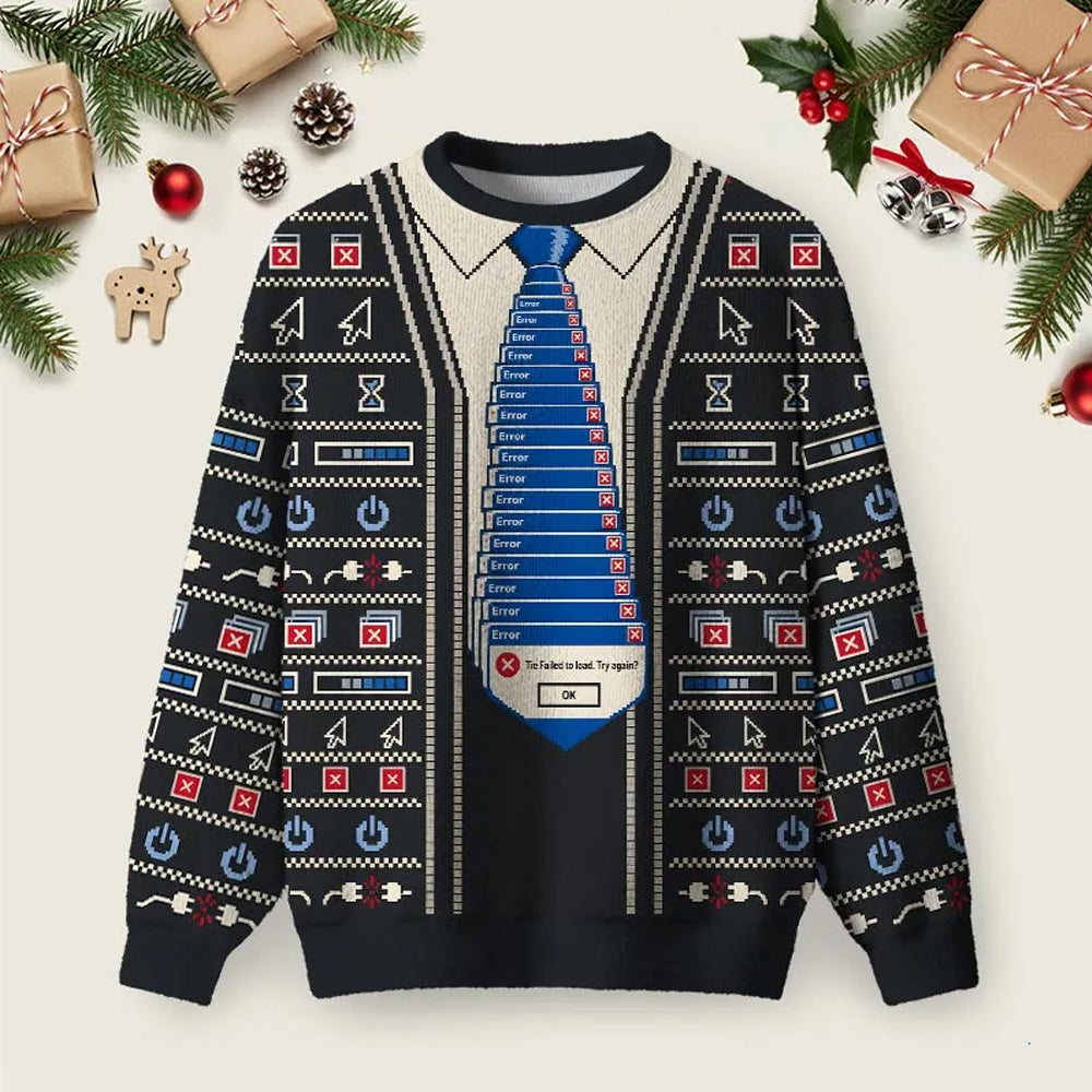 Business Casual System Failure Ugly Christmas Sweater Christmas Day Outfit Xmas Apparel.png