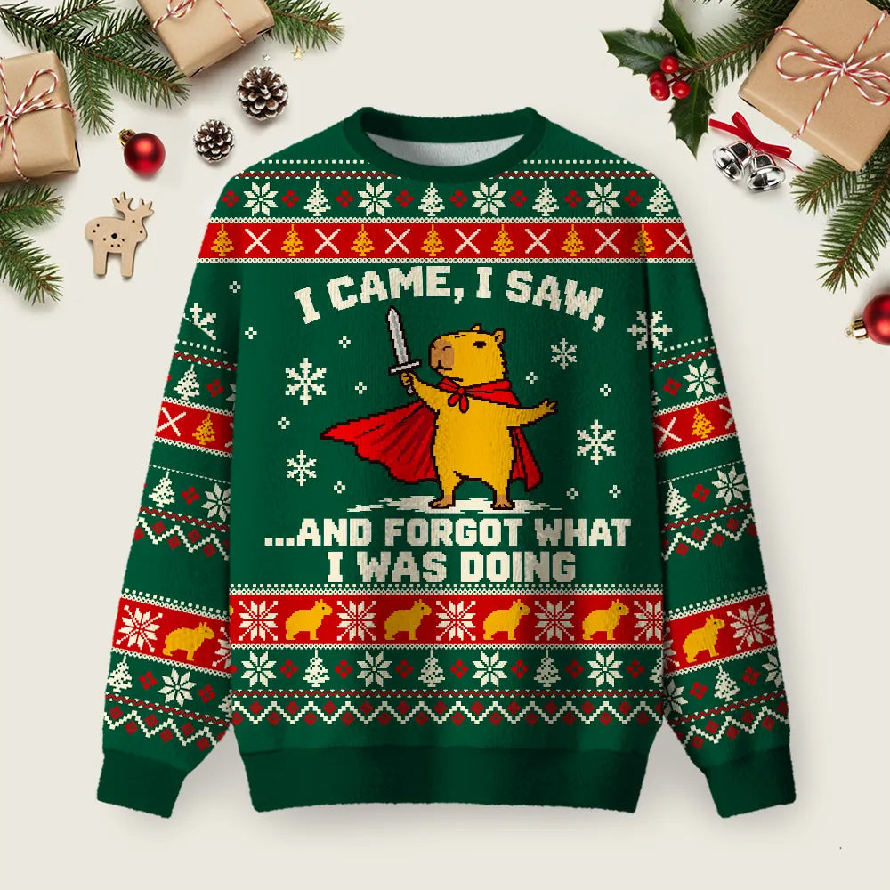 Capybara Hero Ugly Christmas Sweater Christmas Day Outfit Xmas Apparel Gifts Ideas.png