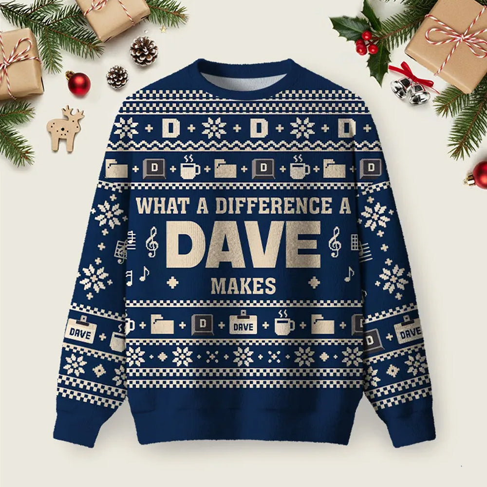 Dave Difference Ugly Christmas Sweater Warm Clothes For Winter Christmas Outfits.png