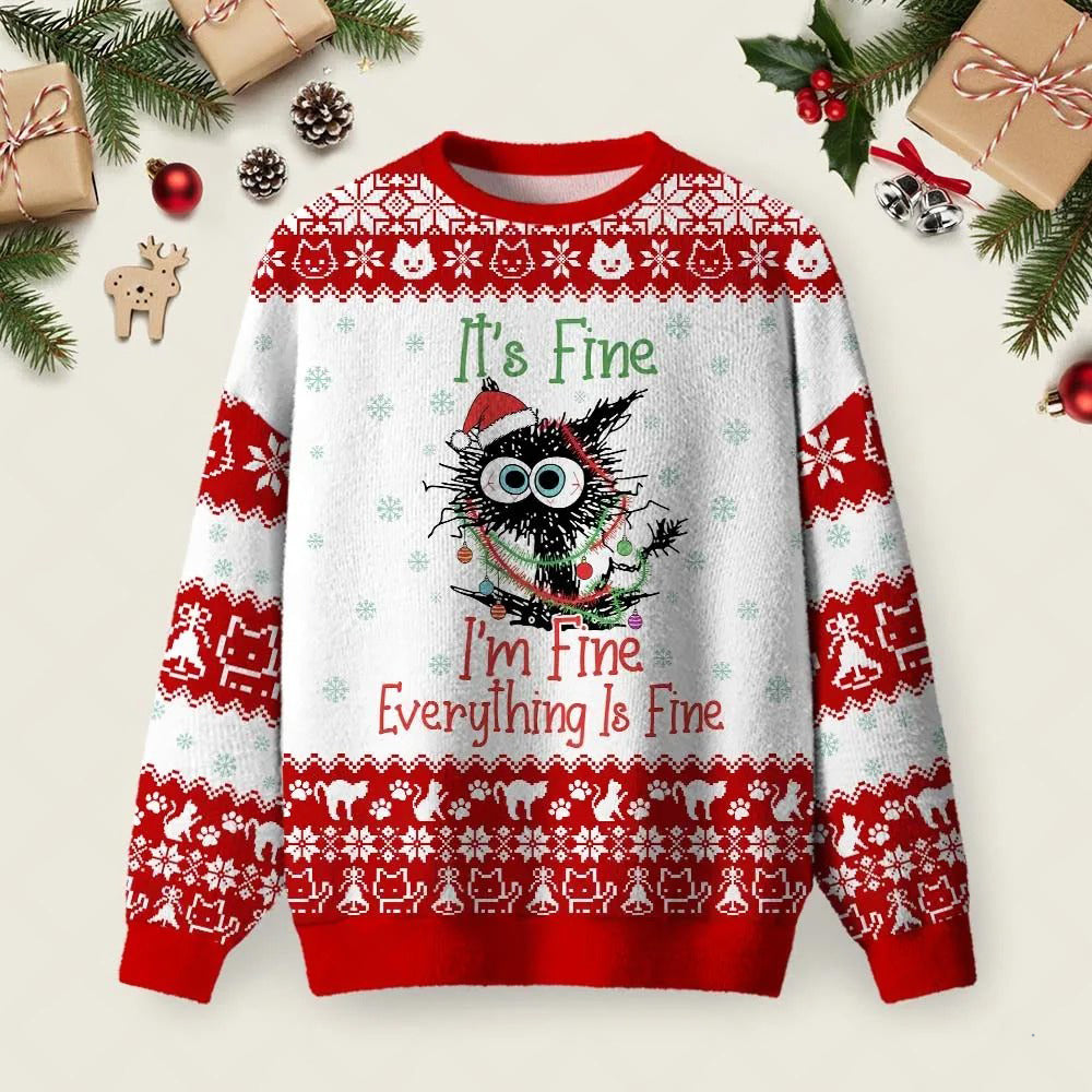 Cat It_s Fine Ugly Christmas Sweater Christmas Vacation Apparel Winter Clothes Gifts.jpeg