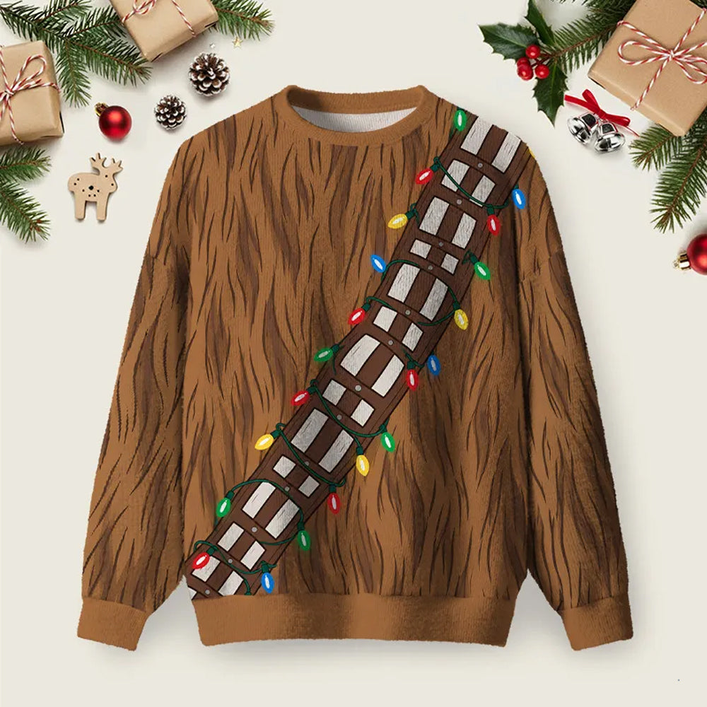 Chewbacca Holiday Lights Ugly Christmas Sweater Star Wars Xmas Outfits Christmas Apparel.png