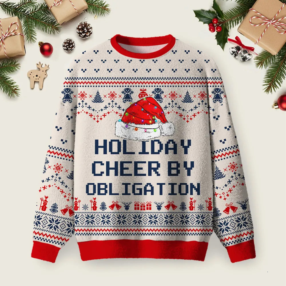 Obligatory Holiday Spirit Ugly Christmas Sweater Christmas Day Outfit Xmas Apparel Gifts.png