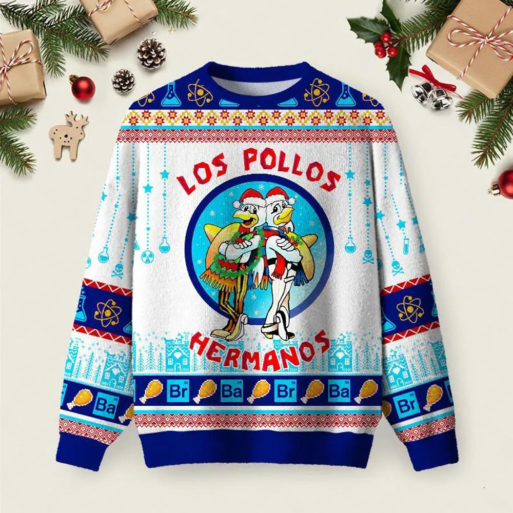 Los Pollos Hermanos Ugly Christmas Sweater Xmas Outfits Ideas Christmas Attire Presents.jpeg