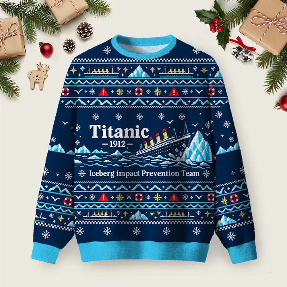 Iceberg impact Prevention Team Ugly Christmas Sweater Funny Holiday Sweaters Xmas Gifts.png