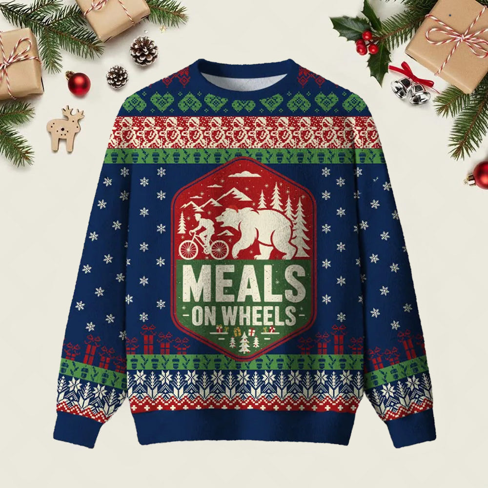 Meals On Wheels Ugly Christmas Sweater Festive Clothing Christmas Attire Xmas Gifts