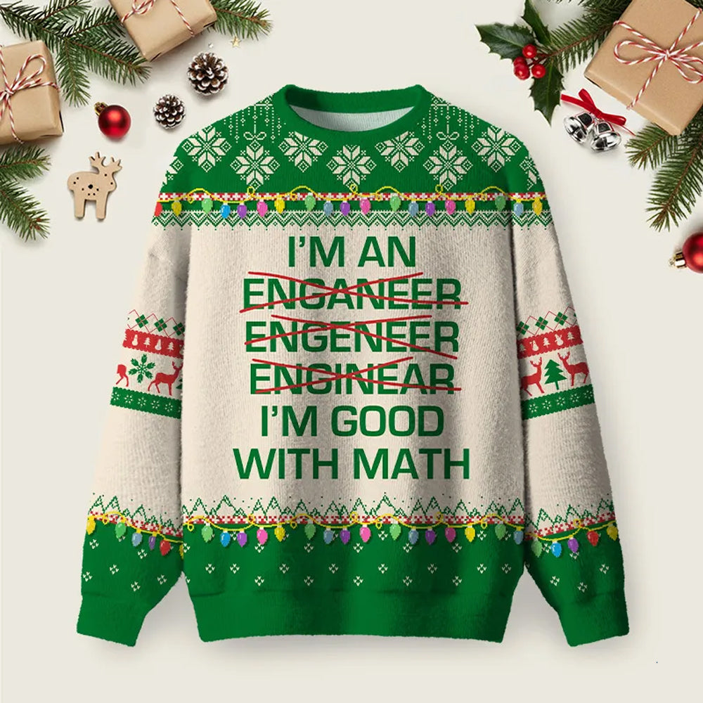 I Am Good With Math Ugly Christmas Sweater Cute Mathematics Meme Christmas Clothes Gifts.png