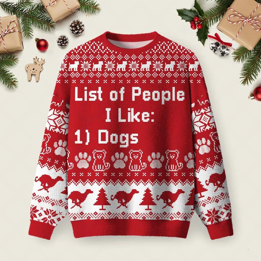 List Of People I Like Ugly Christmas Sweater Funny Holiday Sweaters Xmas Clothes Gifts.jpeg