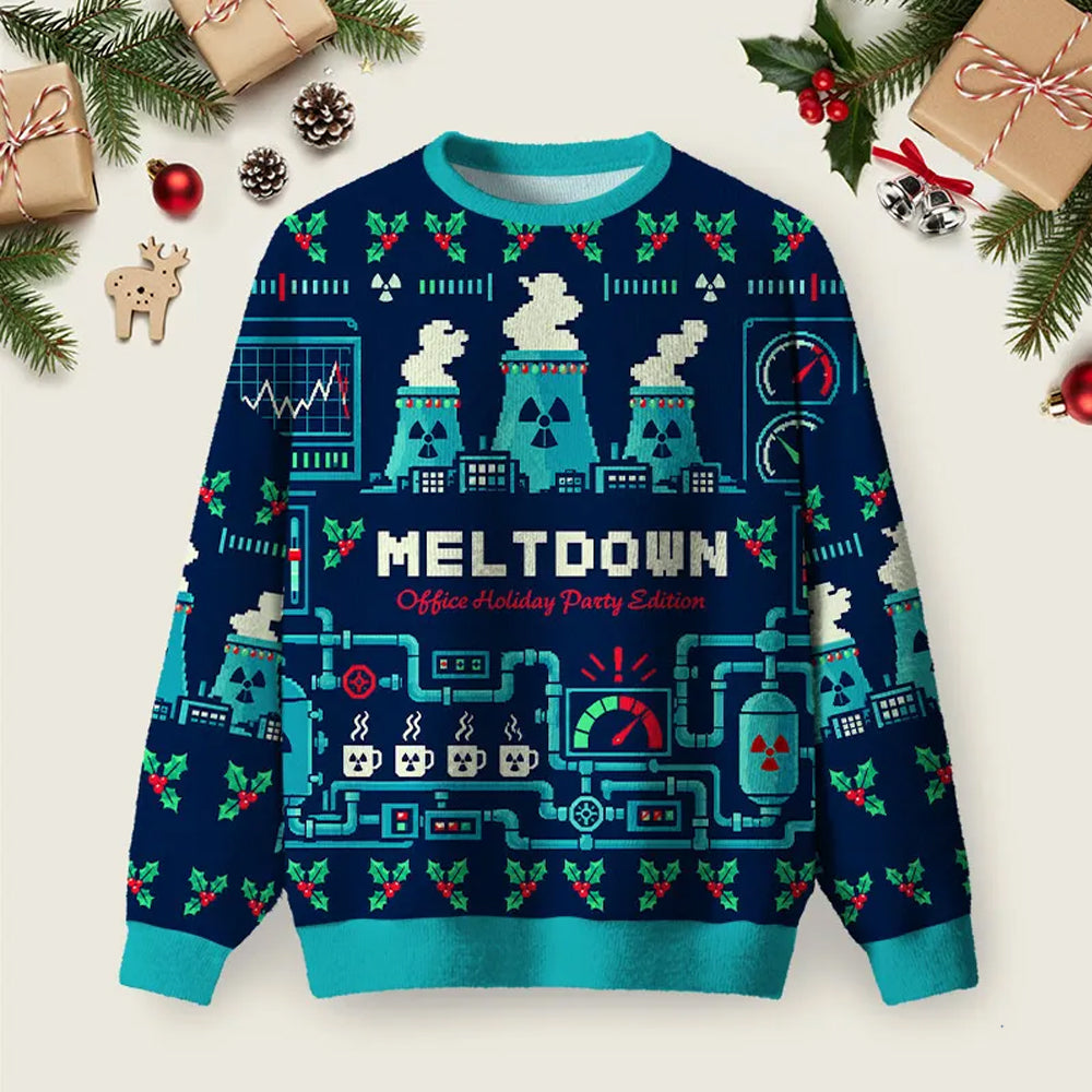 Holiday Meltdown Ugly Christmas Sweater Casual Christmas Party Outfits Xmas Apparel Gifts.png