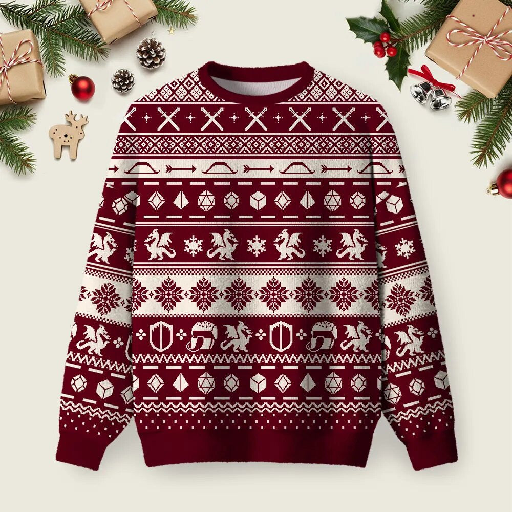 Medieval Adventure Ugly Christmas Sweater Festive Clothing Christmas Gifts Ideas