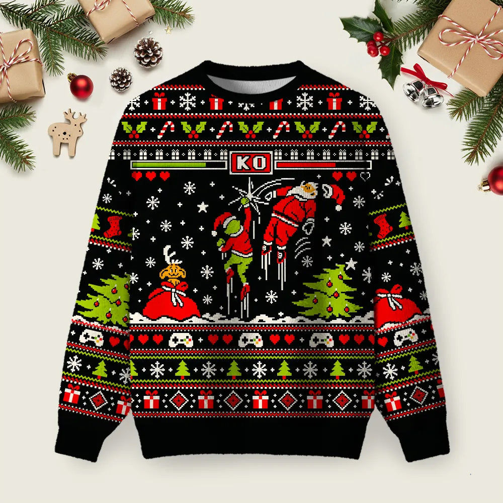 Pixel Santa Battle Arcade Ugly Christmas Sweater Winter Clothing Xmas Attire Gifts.png