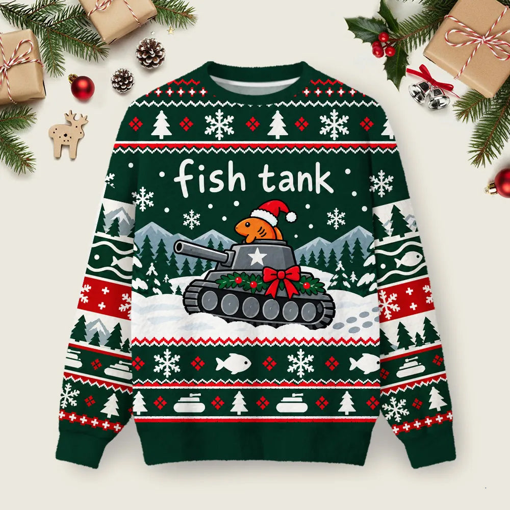 Fish Tank Ugly Christmas Sweater Christmas Vacation Winter Clothes Xmas Apparel.png