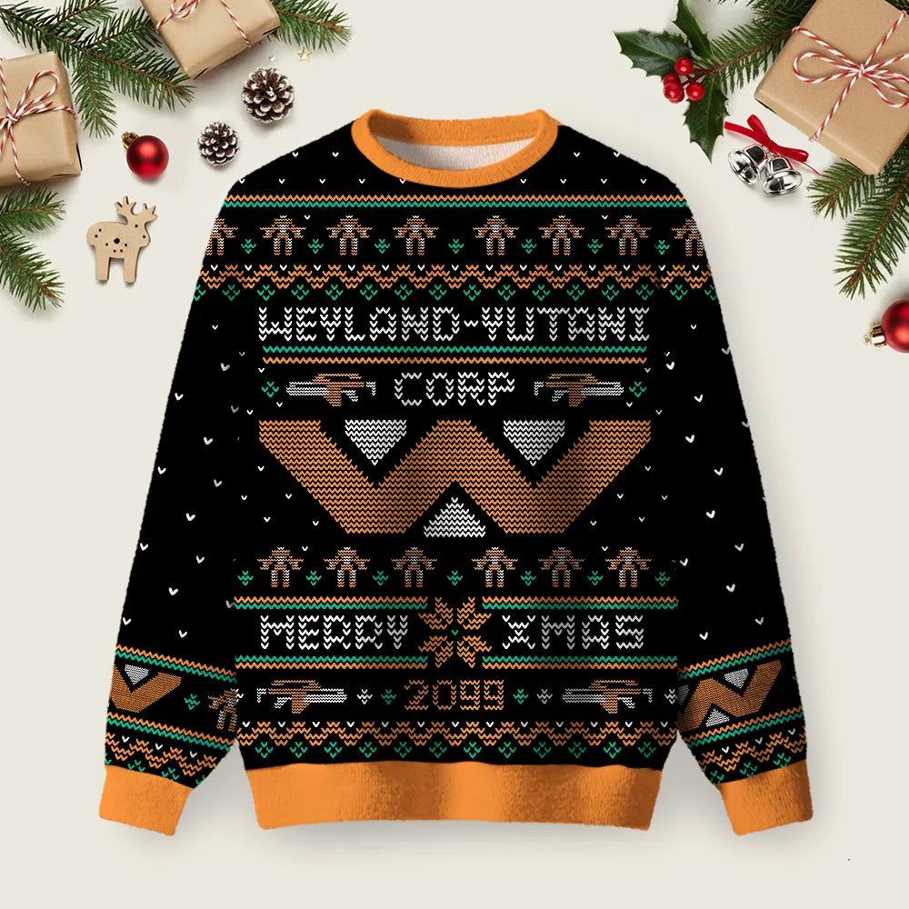 Happy Alien Xmas Black Ugly Christmas Sweater Warm Clothes Christmas Apparel Gifts.png