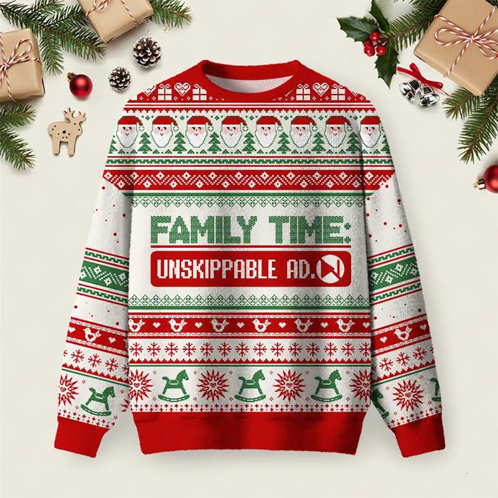 Family Time Ugly Christmas Sweater Casual Christmas Outfits Xmas Clothes Gifts Ideas.jpeg