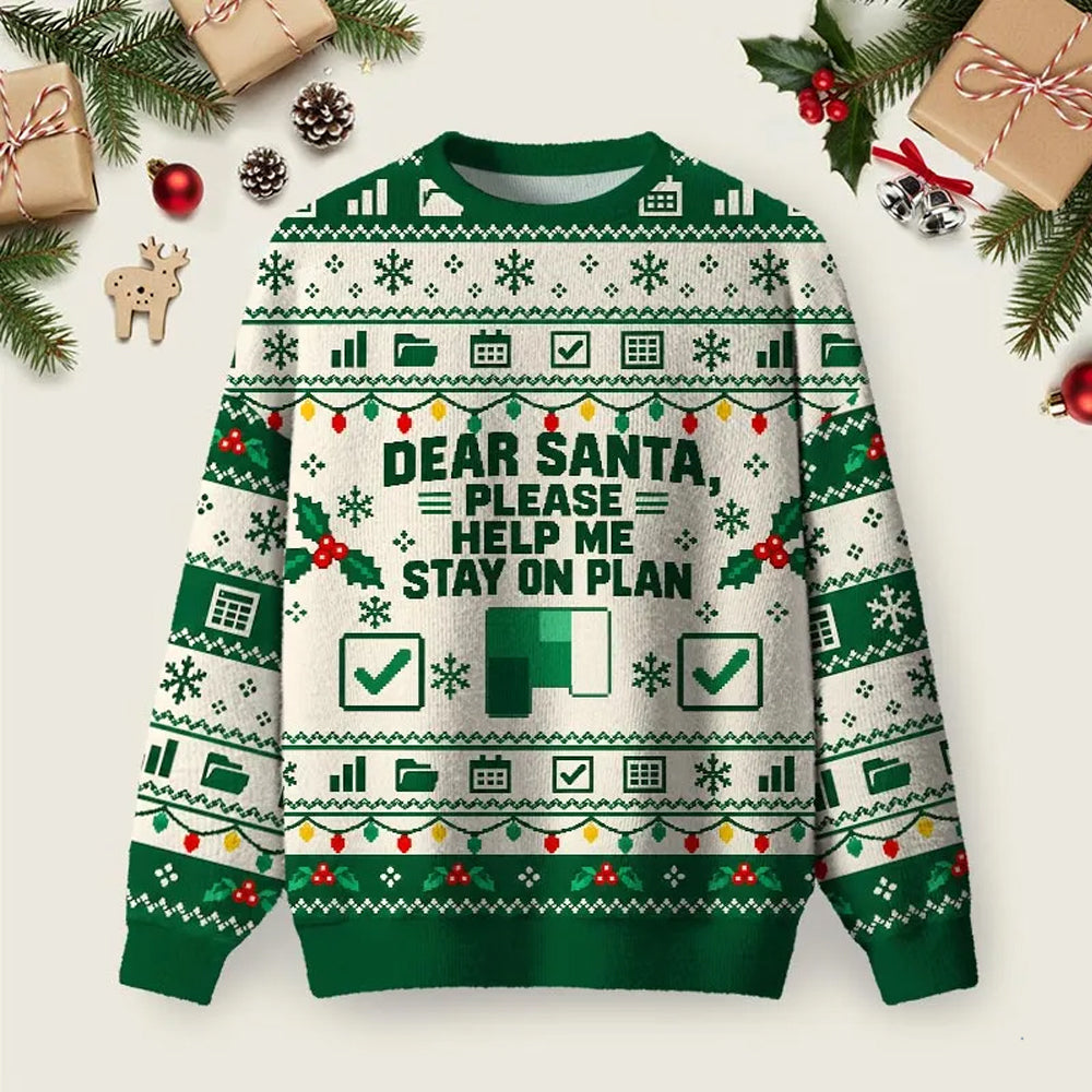 Santa�s Project Plan Ugly Christmas Sweater Clothes For Christmas Xmas Outfits Ideas.png