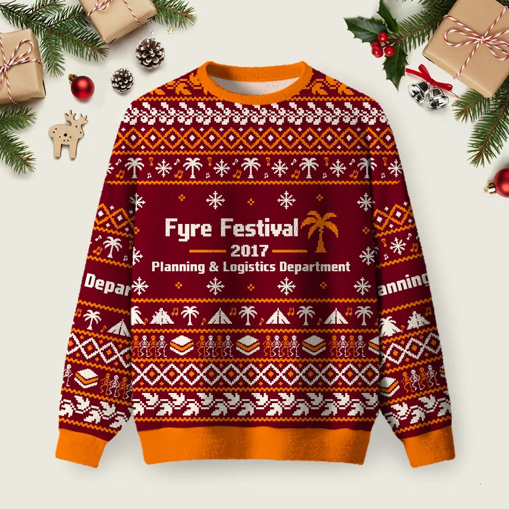 Tropical Event Planning Fail Ugly Christmas Sweater Christmas Day Outfit Xmas Apparel Gifts.png