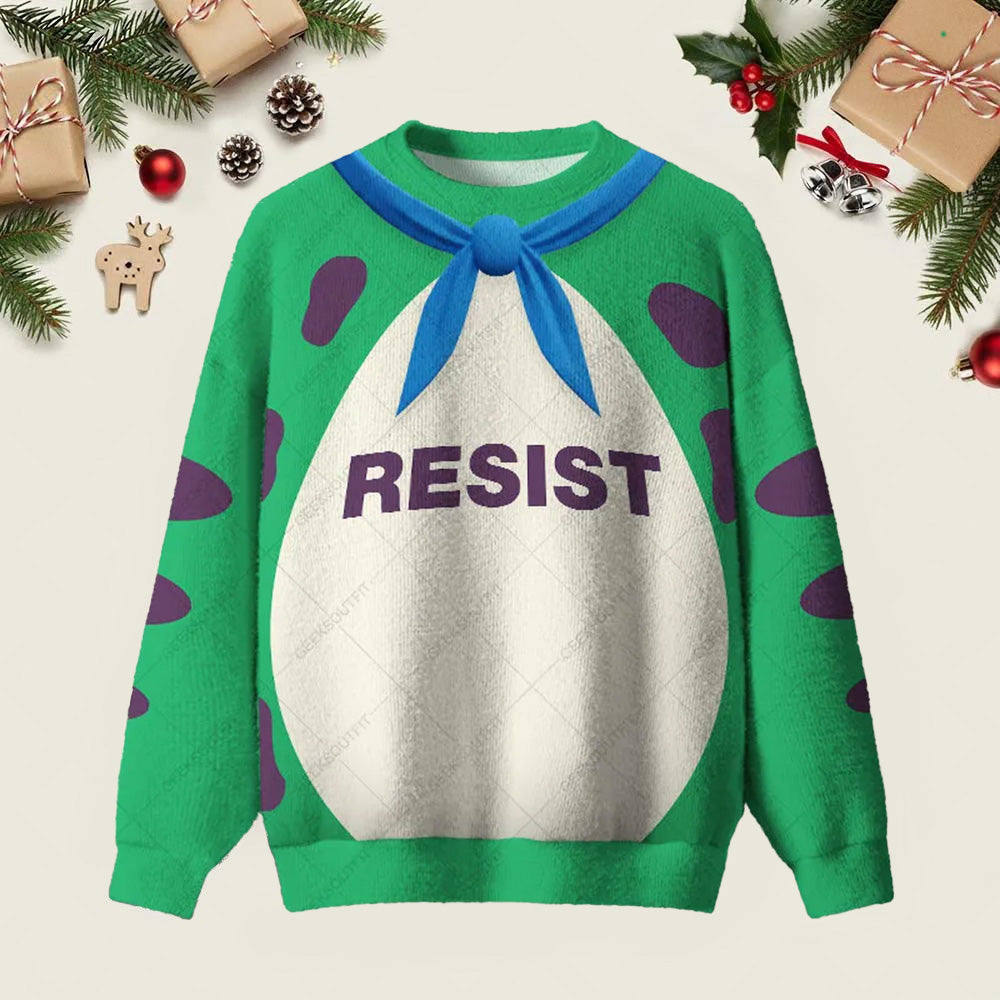 Resist Frog Suit Ugly Christmas Sweater Clothes To Get For Christmas Patriotic Xmas Apparel