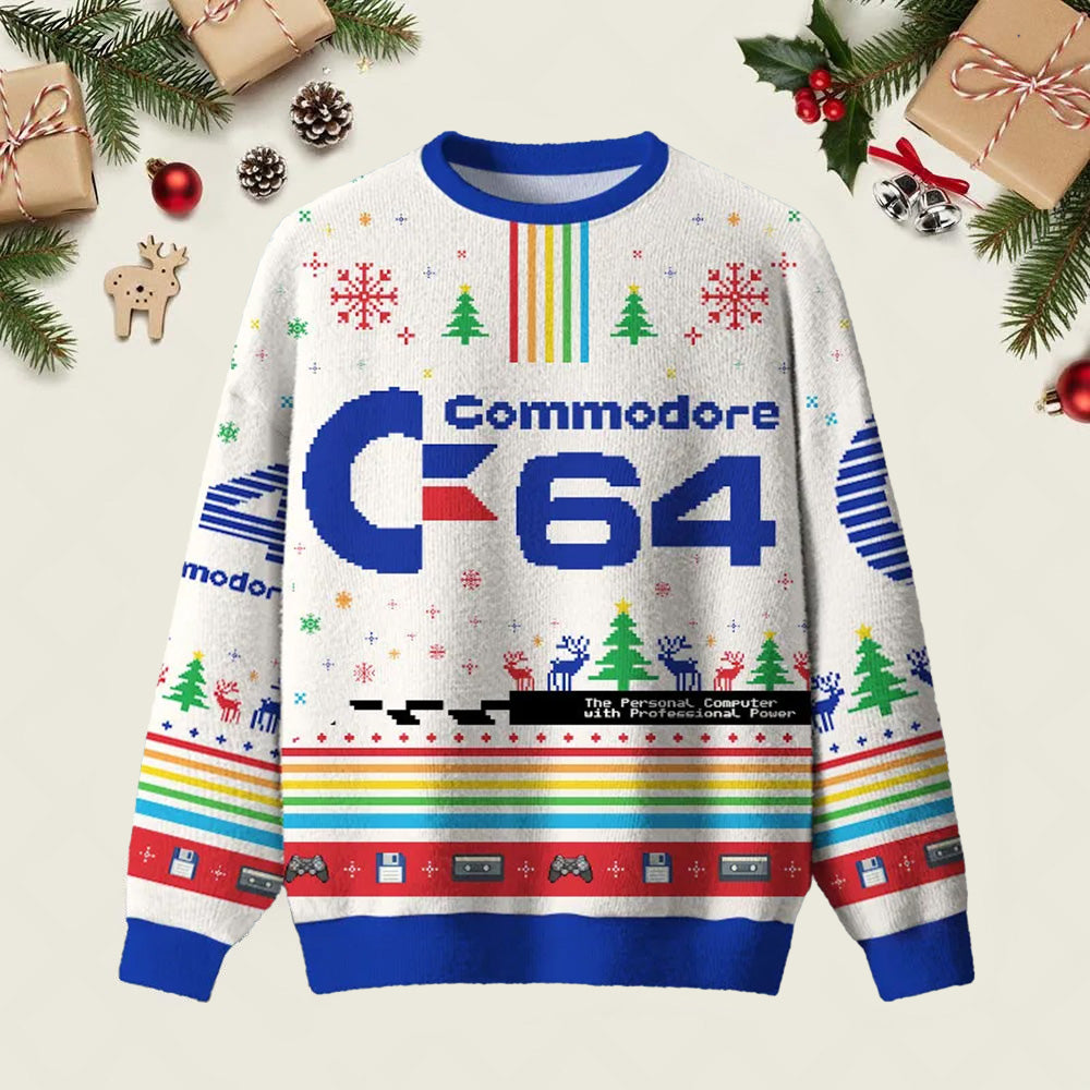 Commodore 64 Ugly Christmas Sweater Christmas Vacation Apparel Xmas Gifts For Husband