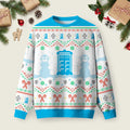 Mysterious Phone Booth White Ugly Christmas Sweater Family Christmas Clothes Xmas Gifts