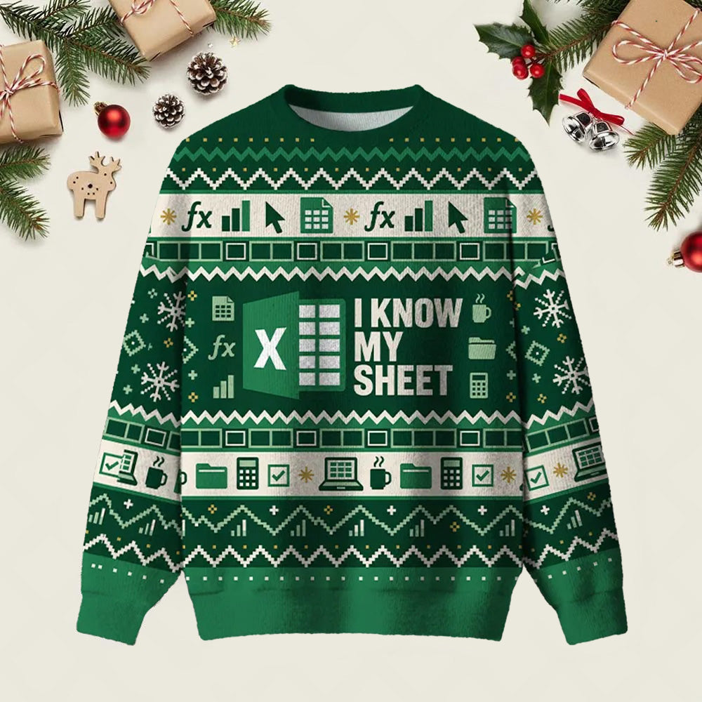 Excel I Know My Sheet Ugly Christmas Sweater Xmas Party Clothes Christmas Gifts