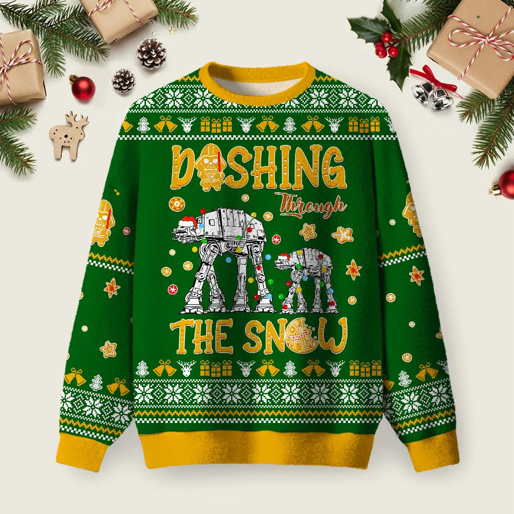 AT Walker Dashing Through The Snow Ugly Christmas Sweater Xmas Outfits Star Wars Lovers Gifts
