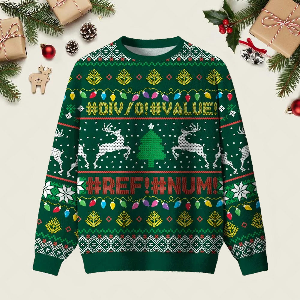 DIV0 VALUE REF NUM Ugly Christmas Sweater Funny Holiday Sweaters Xmas Gifts For Brother