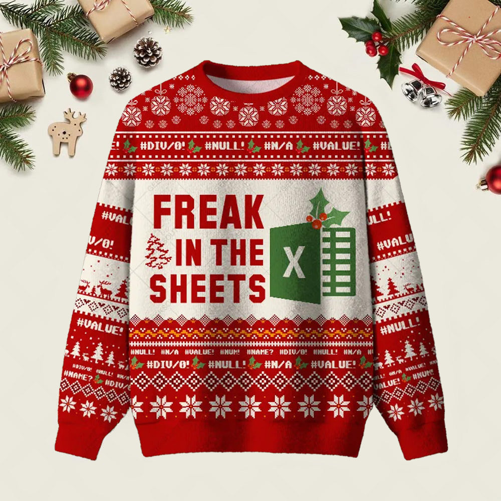 Freak In The Sheets Ugly Christmas Sweater Christmas Vacation Clothing Gifts For Xmas