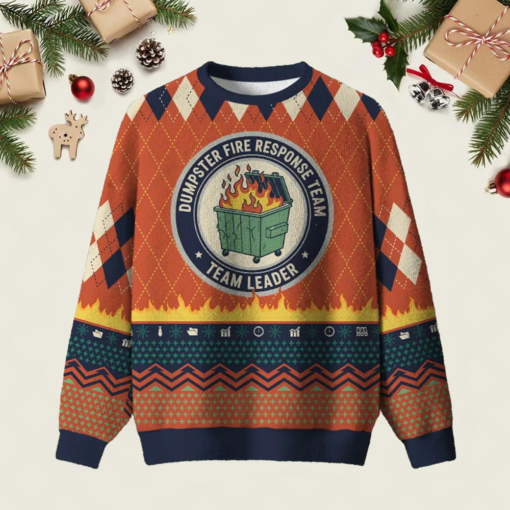 Dumpster Fire Response Team Ugly Christmas Sweater Festive Clothing Xmas Gifts For Him