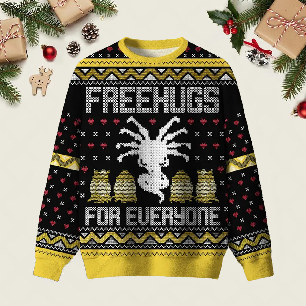 Free Hugs For Everyone Ugly Christmas Sweater Christmas Day Outfit Xmas Gifts For Husband