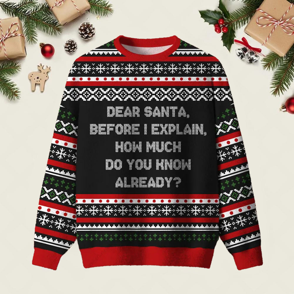 How Much Do You Know Already Ugly Christmas Sweater Xmas Clothing Christmas Attire