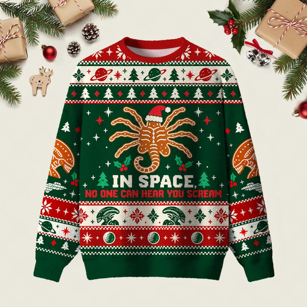 In Space No One Can Hear You Scream Ugly Christmas Sweater Cold Weather Clothes Gifts