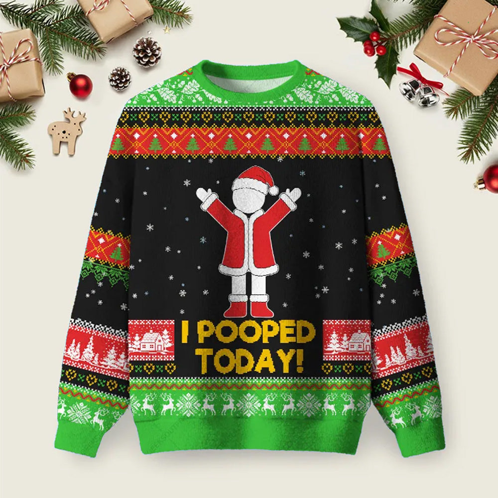 I Popped Today Ugly Christmas Sweater Warm Clothes For Winter Xmas Apparel Gifts