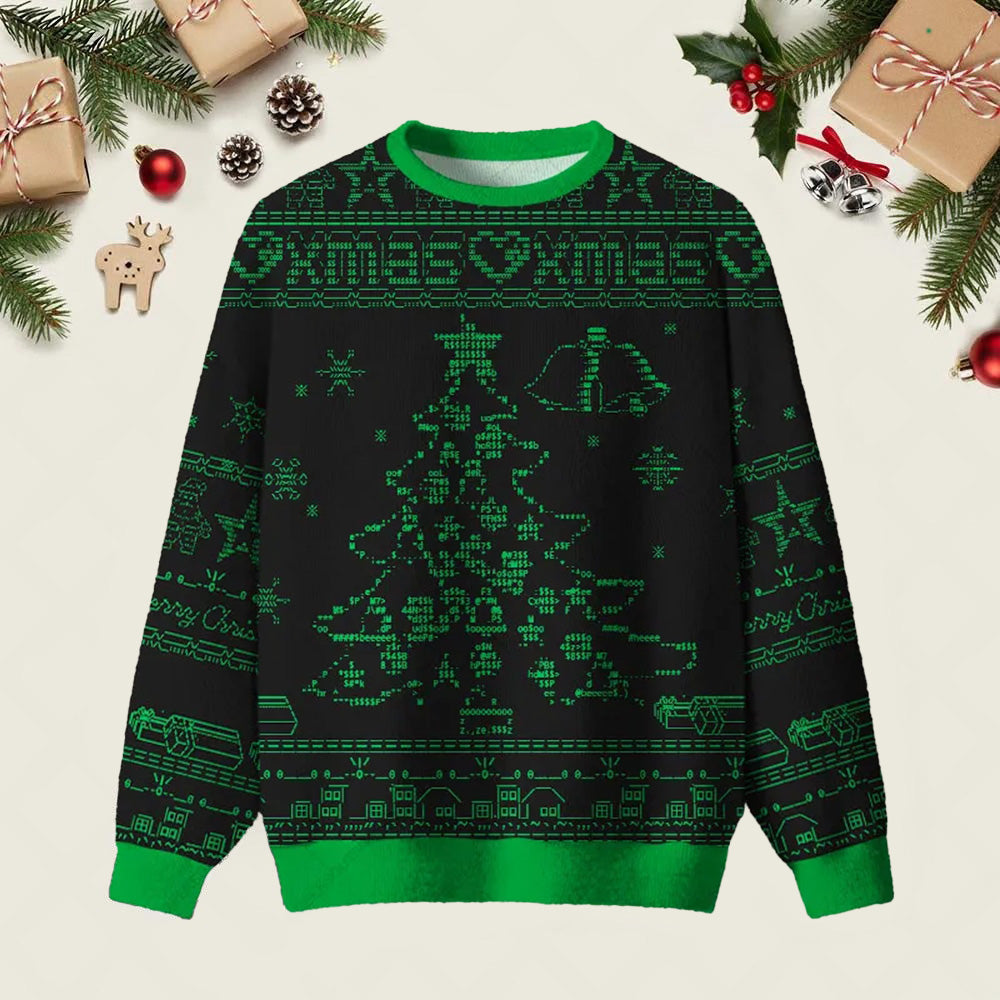 ASCII Tree Xmas Ugly Christmas Sweater Christmas Party Outfit Xmas Gifts For Husband