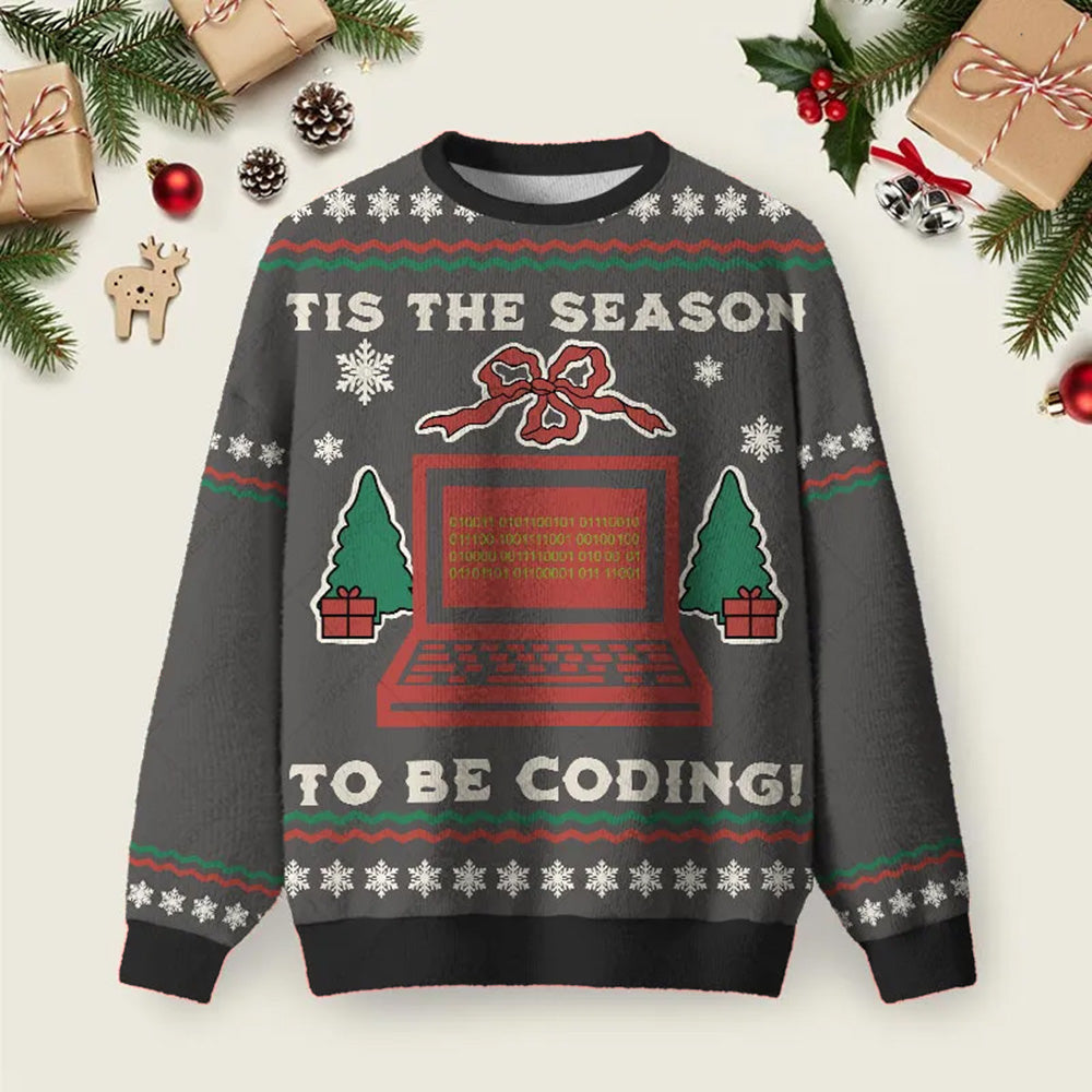 Coding Tis The Season Ugly Christmas Sweater Funny Holiday Sweaters Xmas Gifts For Coder