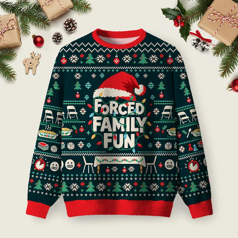 Forced Family Fun Ugly Christmas Sweater Christmas Vacation Clothing Gifts For Sister