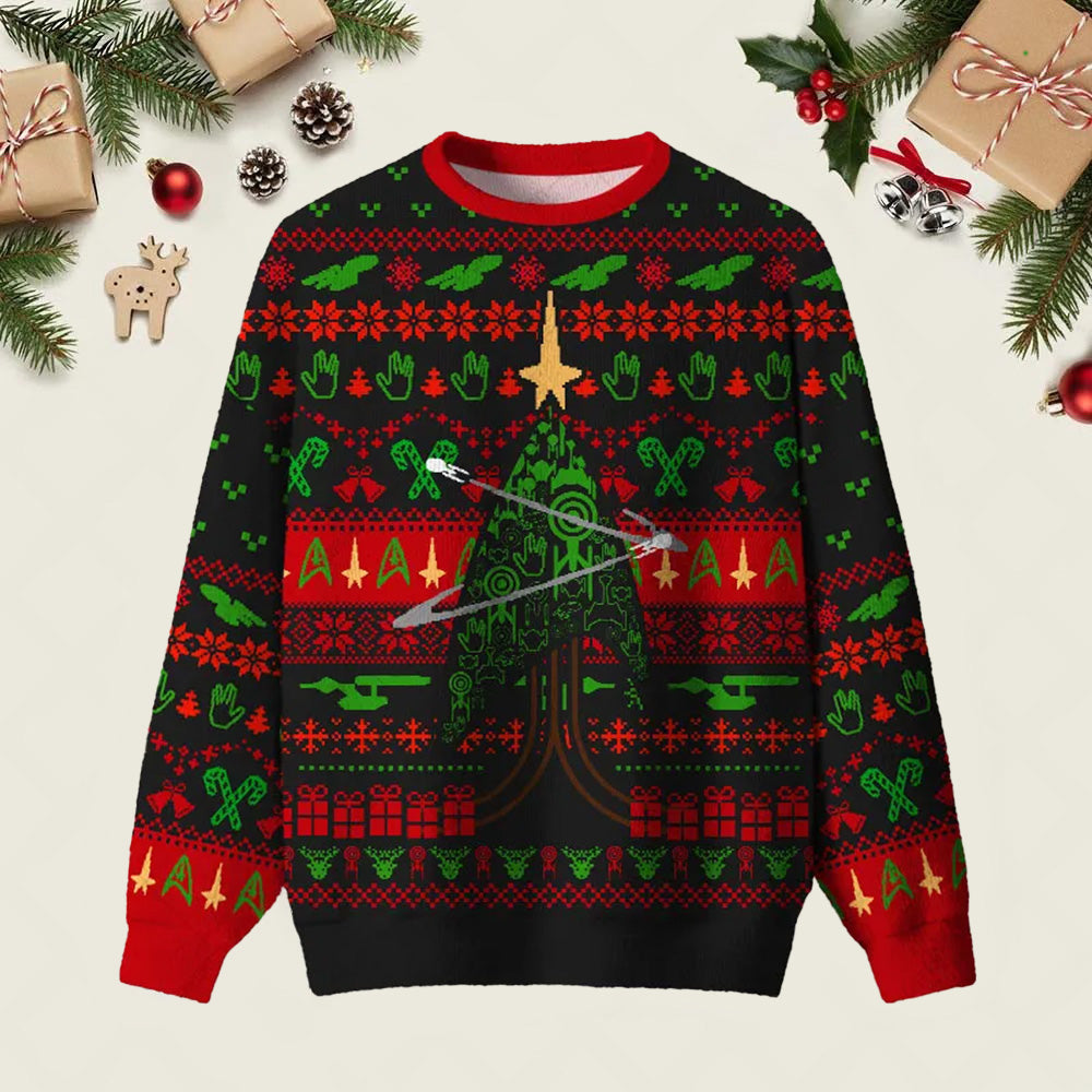 Starship Universe Black Ugly Christmas Sweater Xmas Party Clothes Christmas Gifts