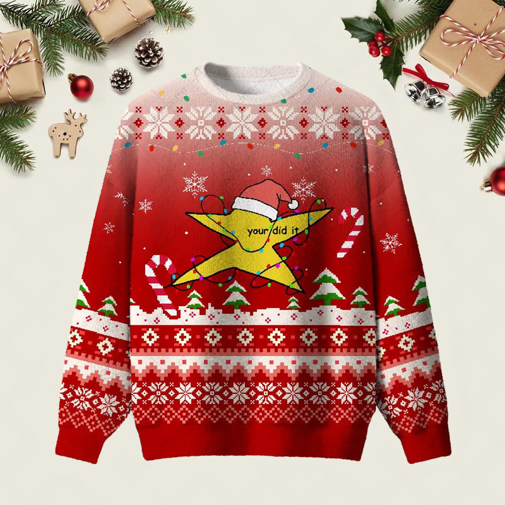 You Did It Ugly Christmas Sweater Christmas Clothing Xmas Attire Gifts Ideas