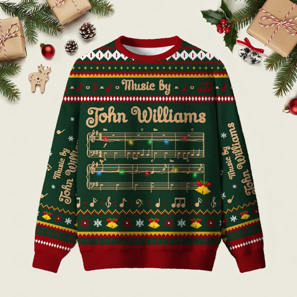 Music By John Williams Ugly Christmas Sweater Christmas Vacation Clothing Xmas Presents