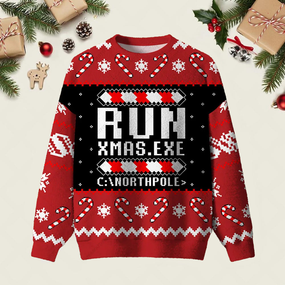 Run Xmas Ugly Christmas Sweater Warm Clothes For Winter Christmas Attire Gifts