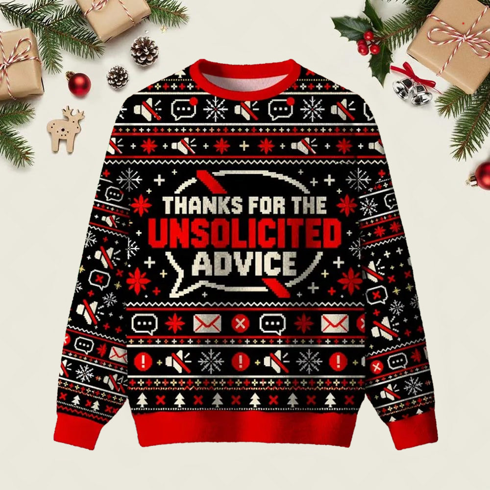 Unsolicited Advice Ugly Christmas Sweater Christmas Vacation Apparel Xmas Attire