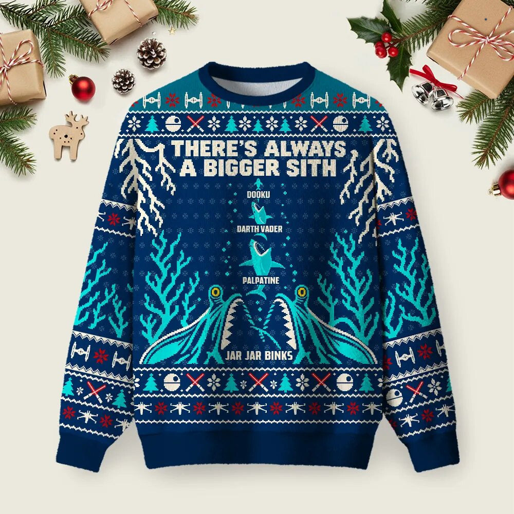 Theres Always A Bigger Villain Ugly Christmas Sweater Festive Clothing Xmas Gifts