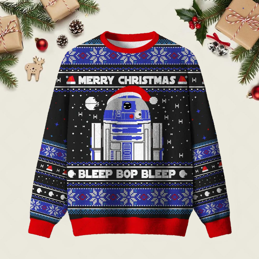 Star Wars R2 D2 Merry Christmas Ugly Christmas Sweater Xmas Outfits Gifts For Star Wars Lovers