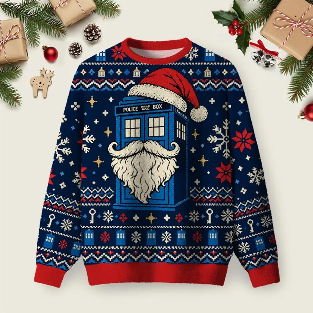 Santa�s Time Box Ugly Christmas Sweater Winter Attire Xmas Apparel Christmas Pullover