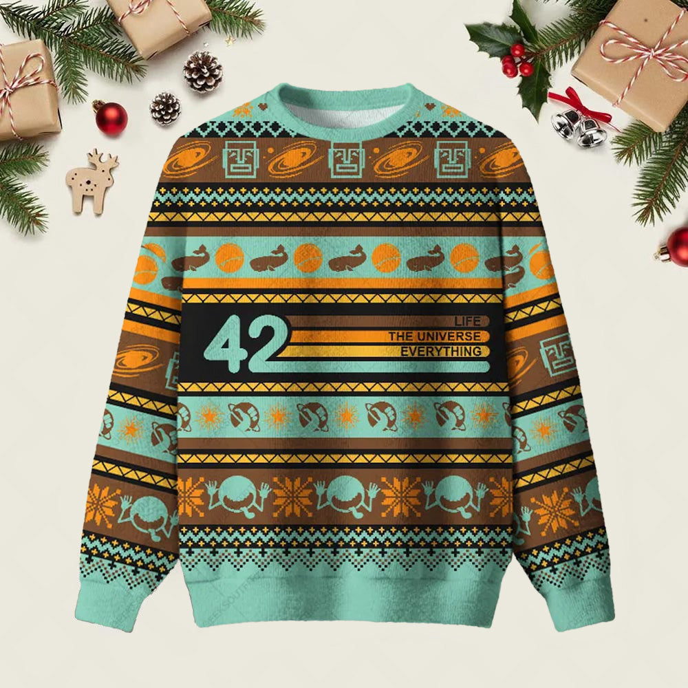 Xmas 42 Is Everything Ugly Christmas Sweater Christmas Vacation Apparel Gifts For Xmas