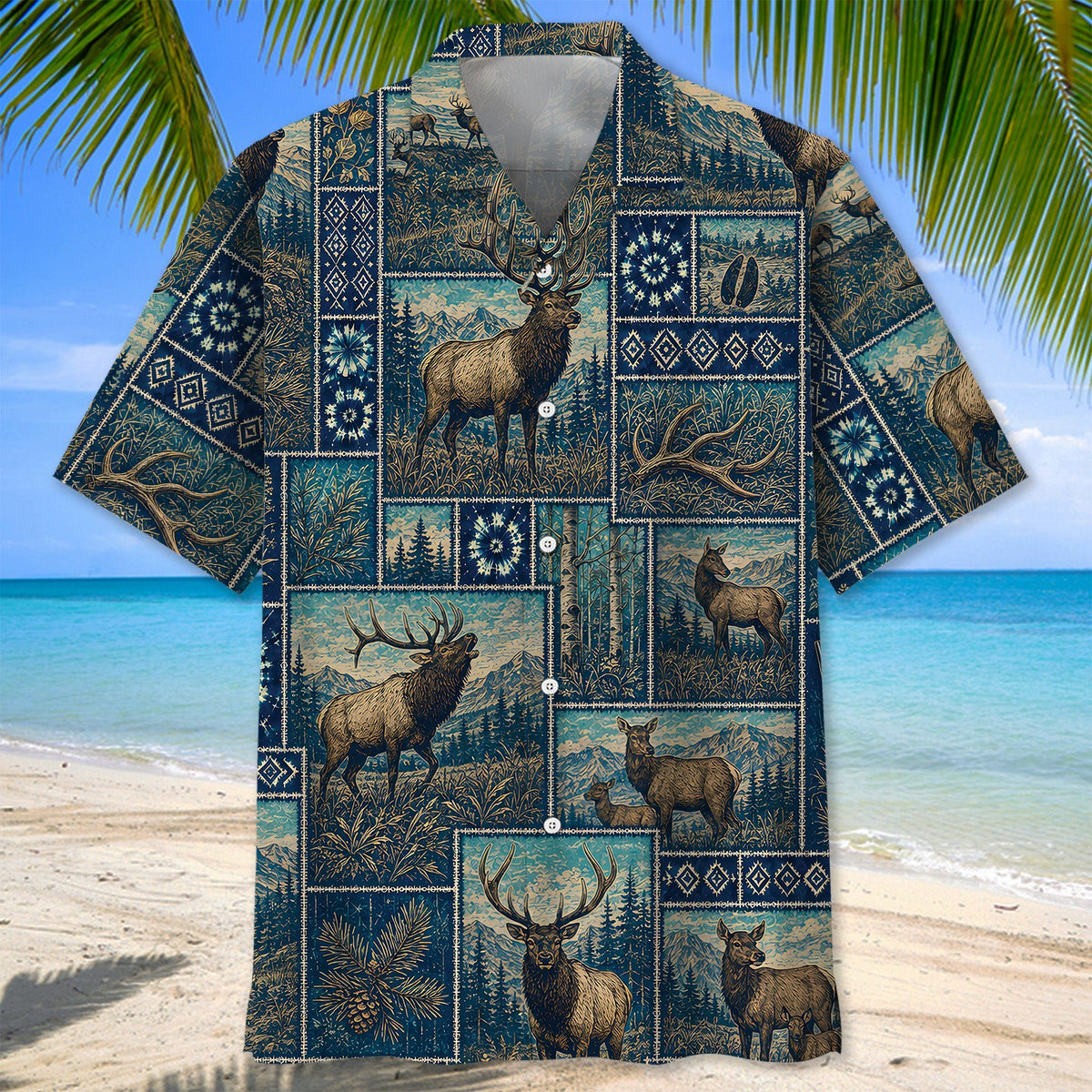 Deer Hunting Vintage Artwork Hawaiian Shirt Deer Hunting Shirt Gifts For Dad