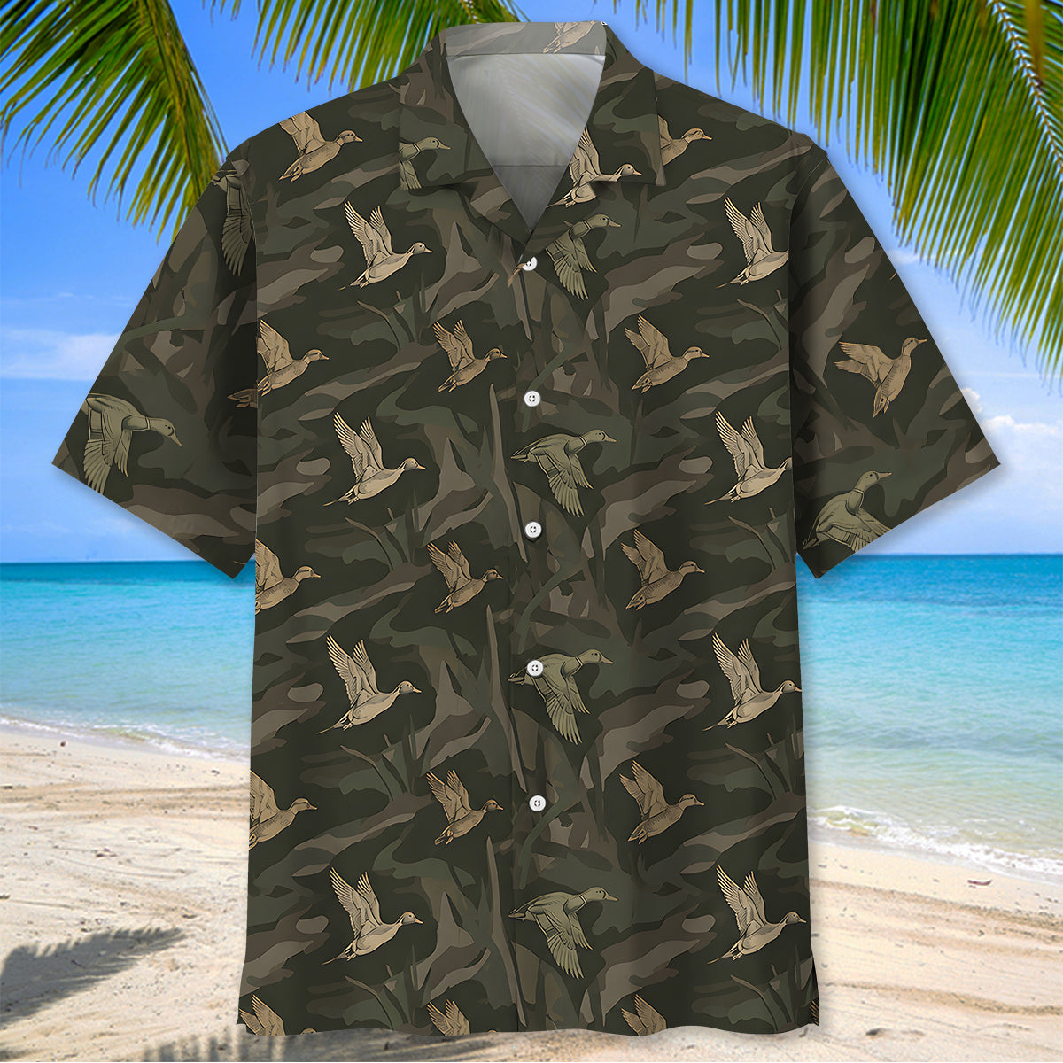 Duck Hunting Pattern Camo Hawaiian Shirt Hunting Lover Outfits Hunting Lover Gifts