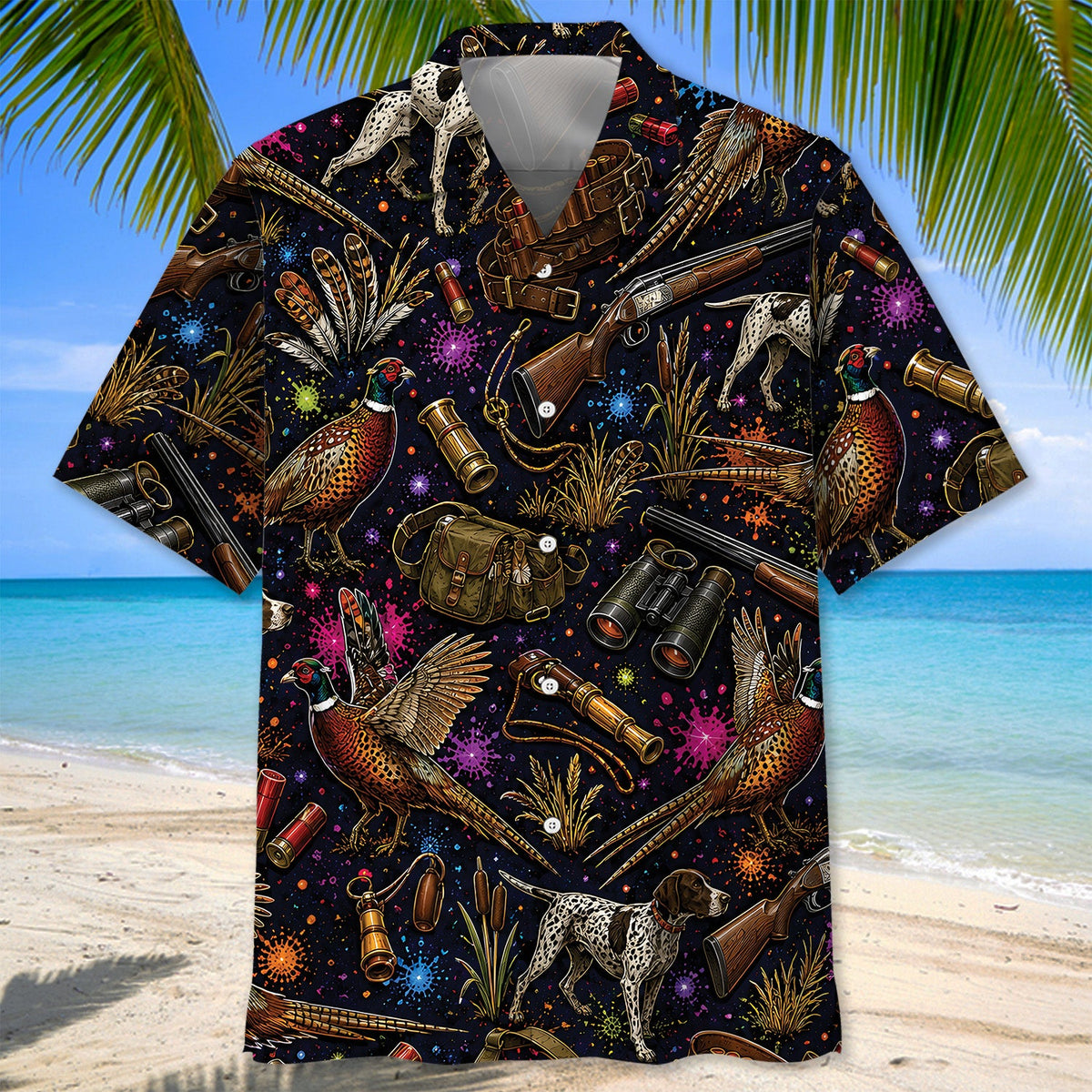 Color Pheasant Hunting Pattern Hawaiian Shirt Hunting Aloha Shirt Gifts For Friends