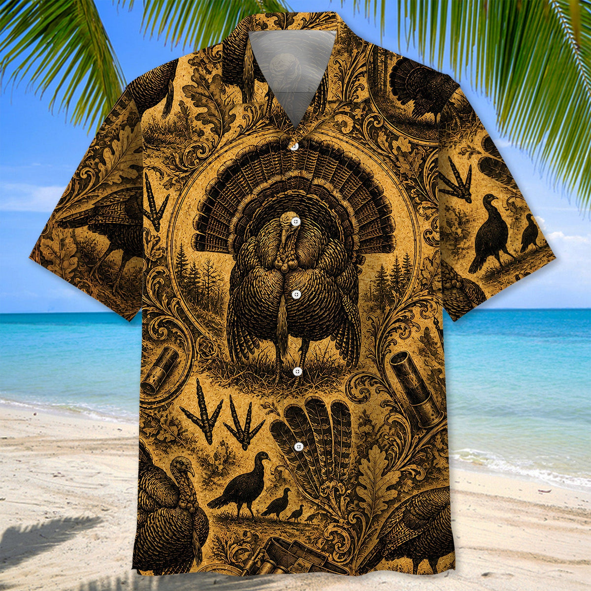 Bird Hunting Pattern Hawaiian Shirt Vintage Hunting Aloha Shirt Him Gifts