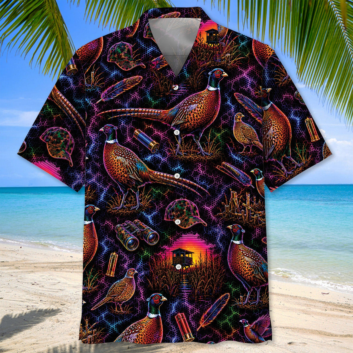 Color Pheasant Hunting Pattern Hawaiian Shirt Huntin Season Clothing Boyfriend Gifts